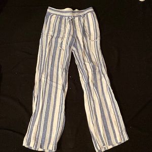 Straight legged stripped pants